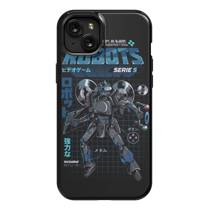 iPhone 15 Plus StrongFit Video Game Robot - Model S by Ilustrata