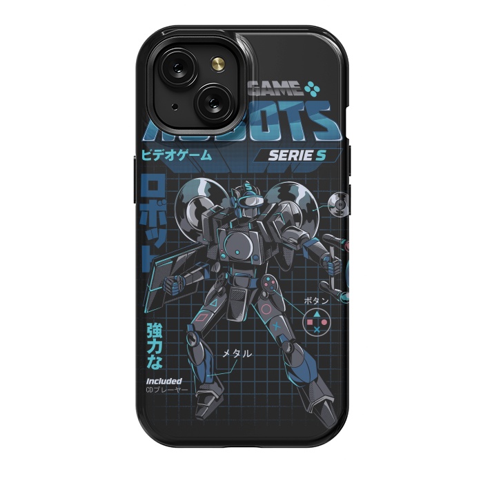 iPhone 15 StrongFit Video Game Robot - Model S by Ilustrata