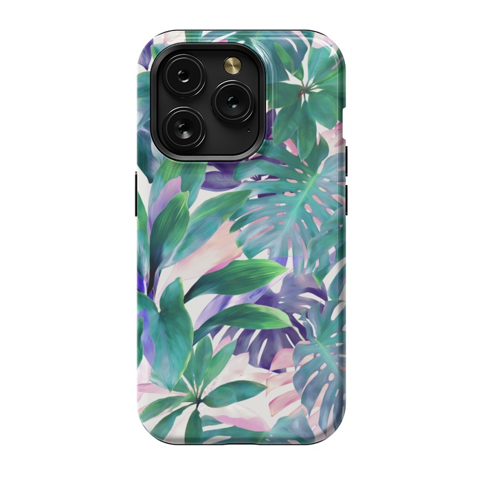 iPhone 15 Pro StrongFit Pastel Summer Tropical Jungle by Micklyn Le Feuvre