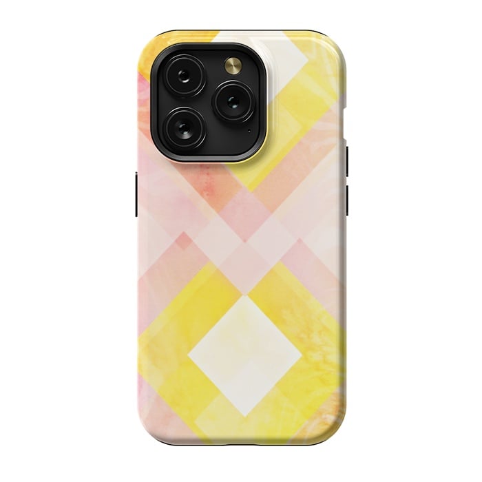 iPhone 15 Pro StrongFit Pink yellow pattern by Jms