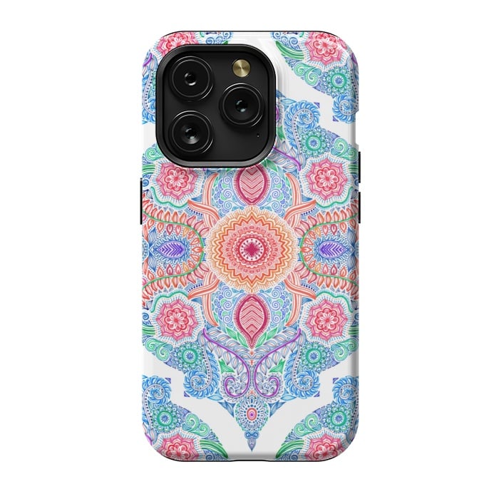 iPhone 15 Pro StrongFit Ink and Symmetry in Rainbow Brights by Micklyn Le Feuvre