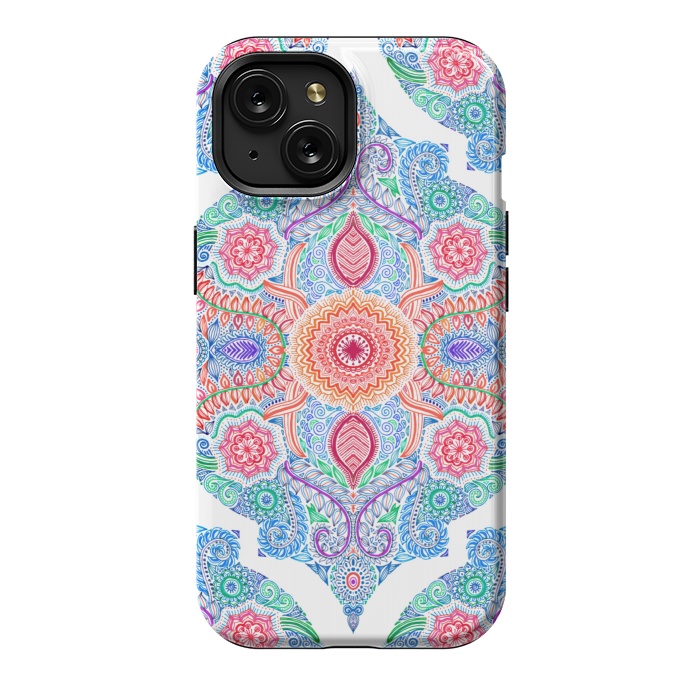 iPhone 15 StrongFit Ink and Symmetry in Rainbow Brights by Micklyn Le Feuvre