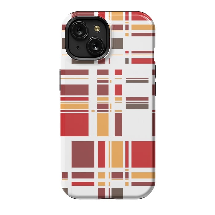 iPhone 15 StrongFit Fourth Dimension Red Plaid by Majoih