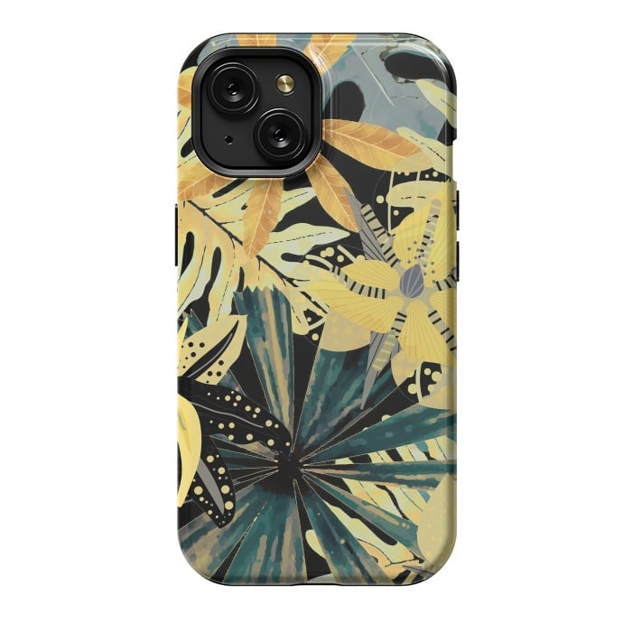 iPhone 15 StrongFit Abstract Foliage Aloha Jungle  by  Utart