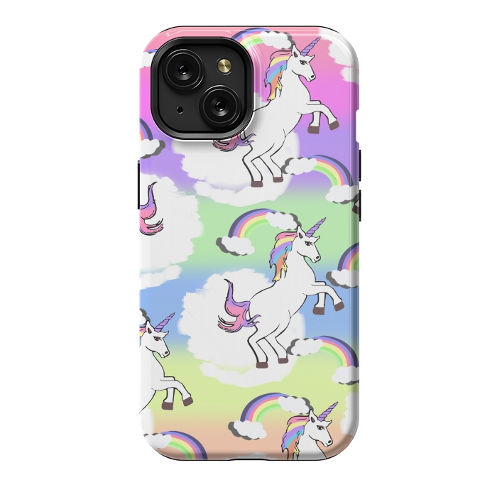 iPhone 15 StrongFit Rainbow Unicorns by MUKTA LATA BARUA