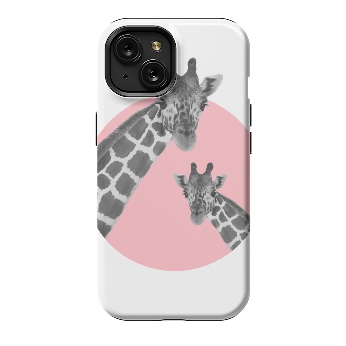 iPhone 15 StrongFit Giraffe Love by MUKTA LATA BARUA