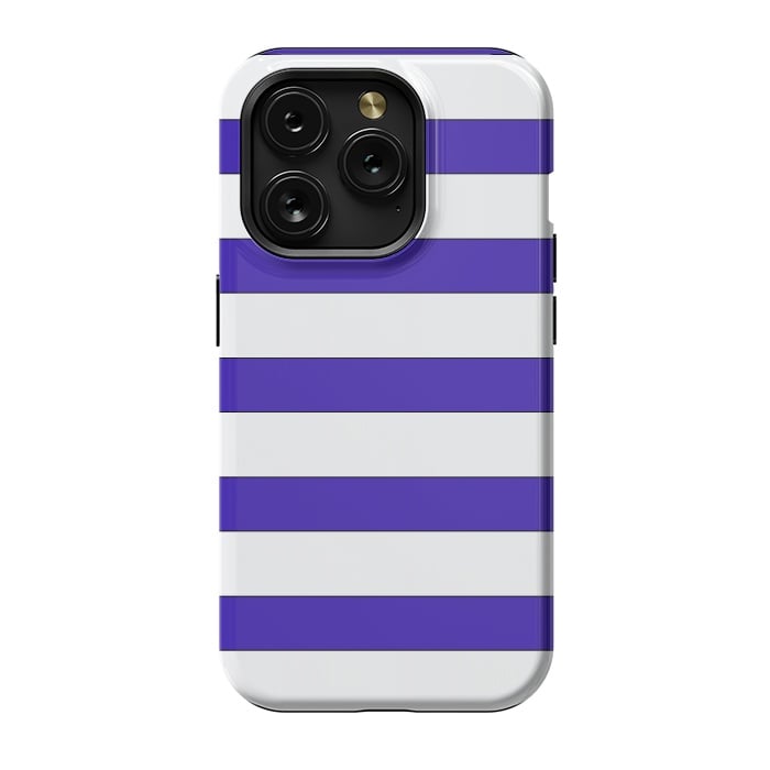 iPhone 15 Pro StrongFit white purple stripes by Vincent Patrick Trinidad
