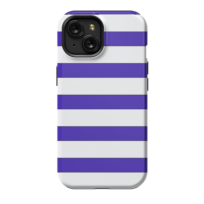 iPhone 15 StrongFit white purple stripes by Vincent Patrick Trinidad