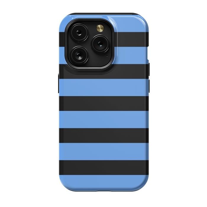 iPhone 15 Pro StrongFit blue black stripes by Vincent Patrick Trinidad