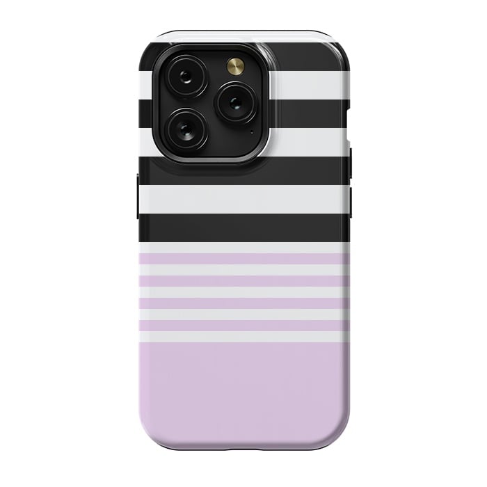 iPhone 15 Pro StrongFit pink black stripes by Vincent Patrick Trinidad
