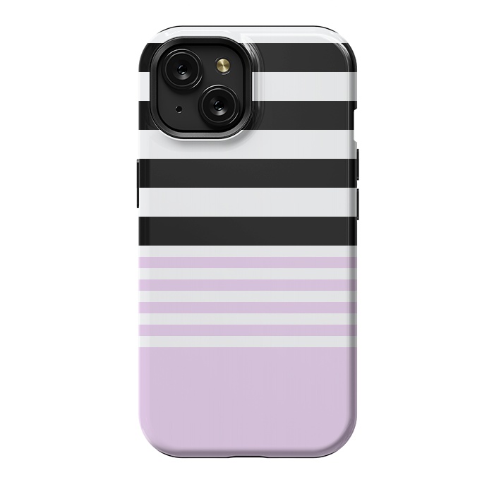 iPhone 15 StrongFit pink black stripes by Vincent Patrick Trinidad