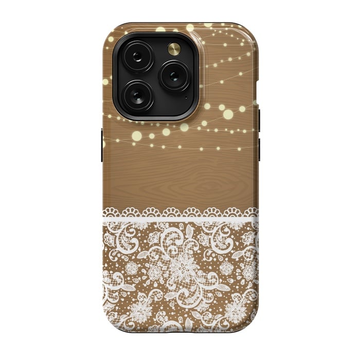 iPhone 15 Pro StrongFit String Lights & Lace by Quirk It Up