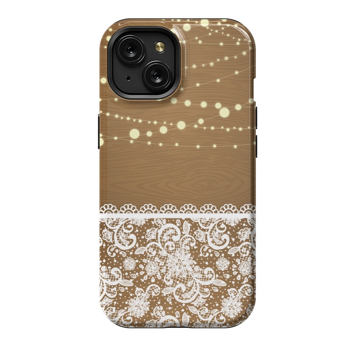 iPhone 15 StrongFit String Lights & Lace by Quirk It Up