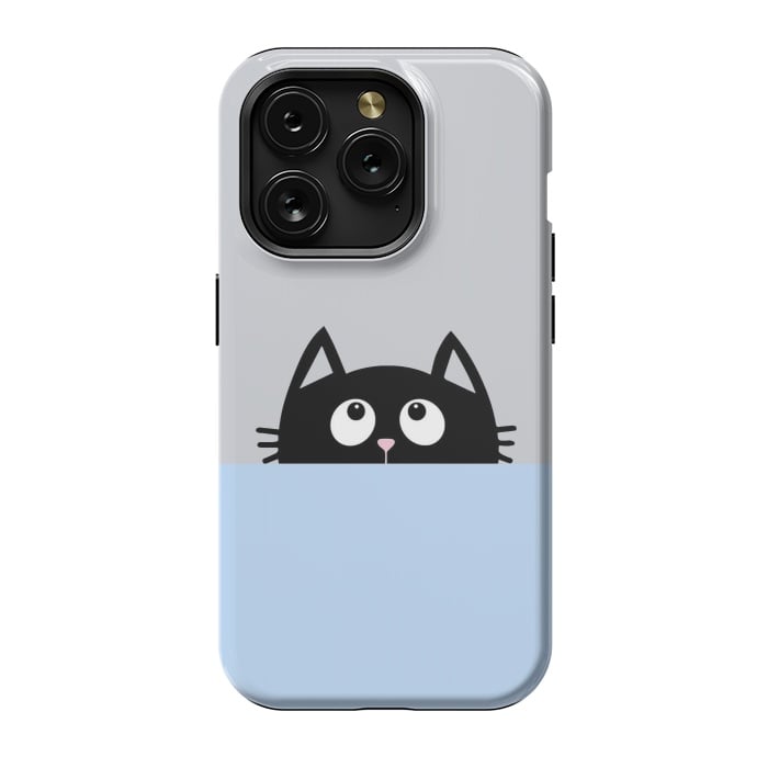 iPhone 15 Pro StrongFit peek a cat by Vincent Patrick Trinidad