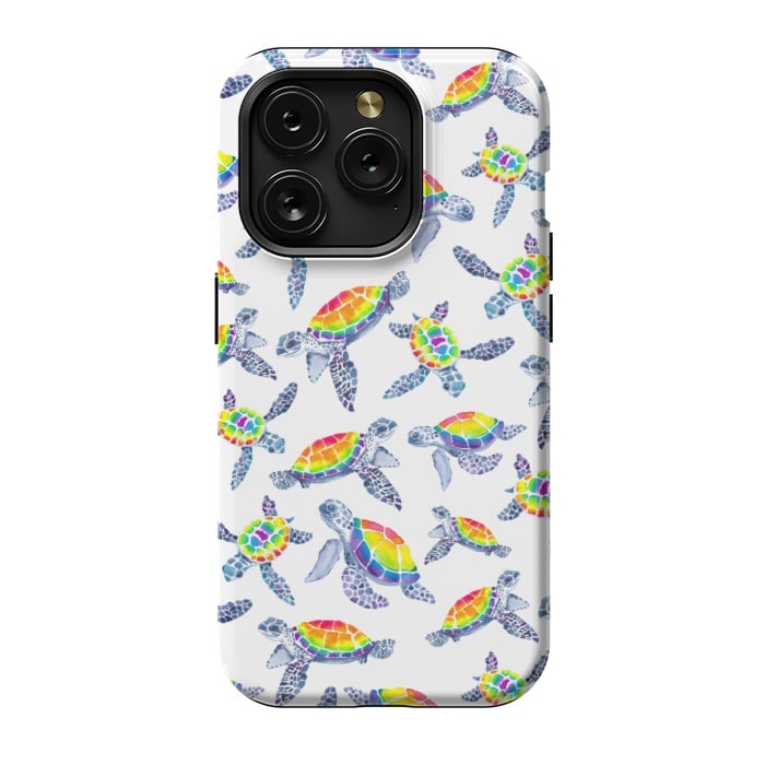 iPhone 15 Pro StrongFit Technicolour Turtles by gingerlique