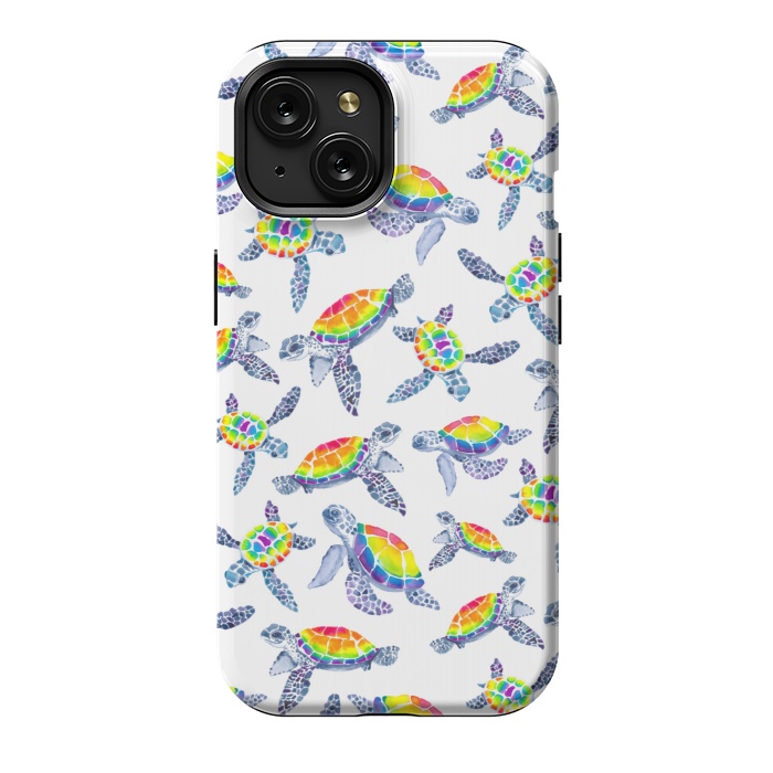 iPhone 15 StrongFit Technicolour Turtles by gingerlique