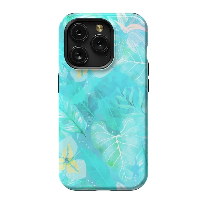 iPhone 15 Pro StrongFit Teal Aloha Jungle by  Utart