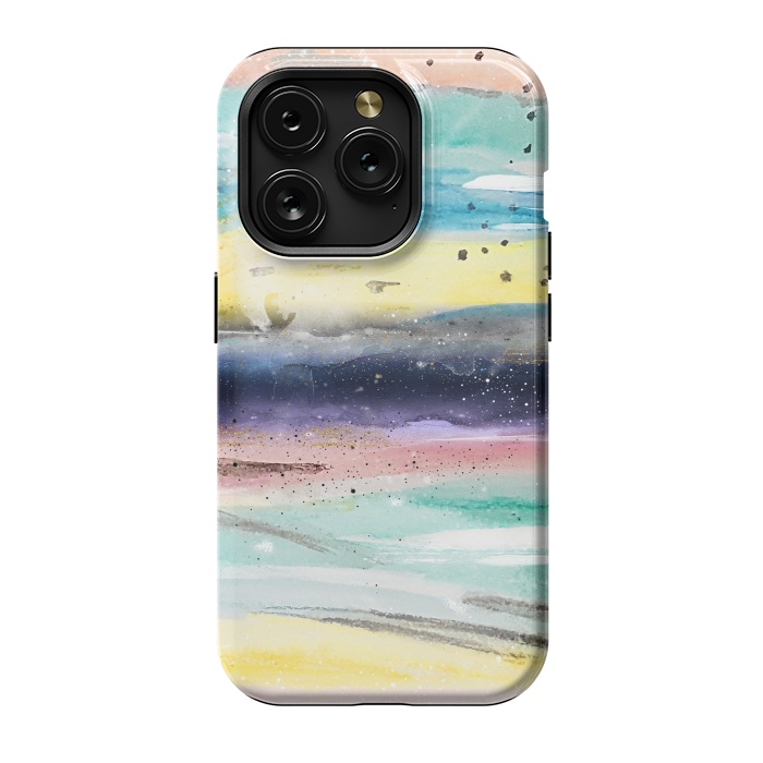 iPhone 15 Pro StrongFit Summer watercolor abstract art design by InovArts
