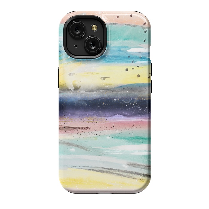 iPhone 15 StrongFit Summer watercolor abstract art design by InovArts