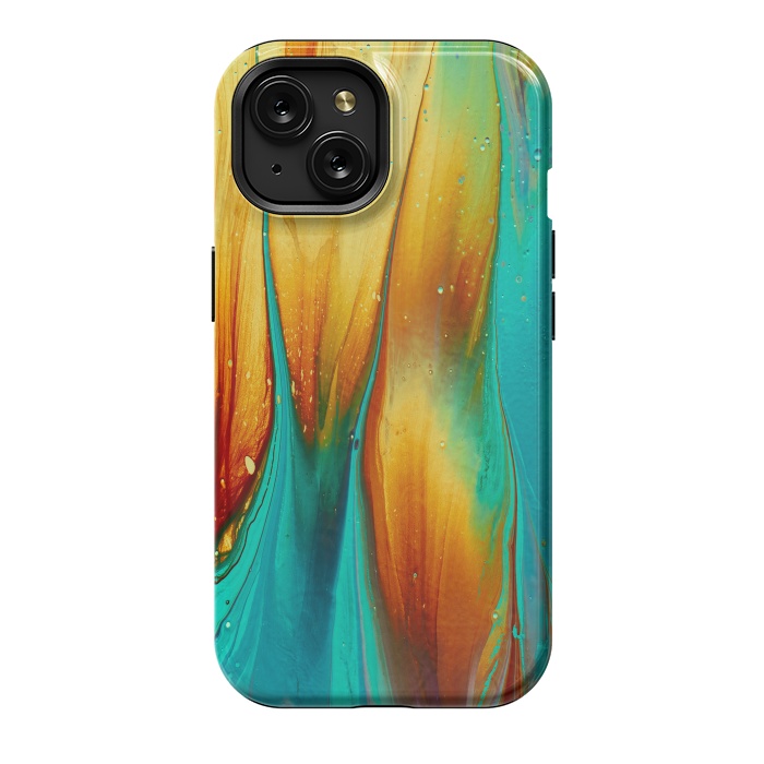 iPhone 15 StrongFit Colorful Ink Marble by  Utart