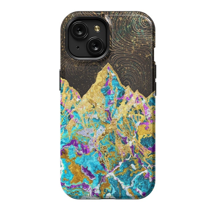iPhone 15 StrongFit Digital Painting - Mountain Illustration I by Art Design Works