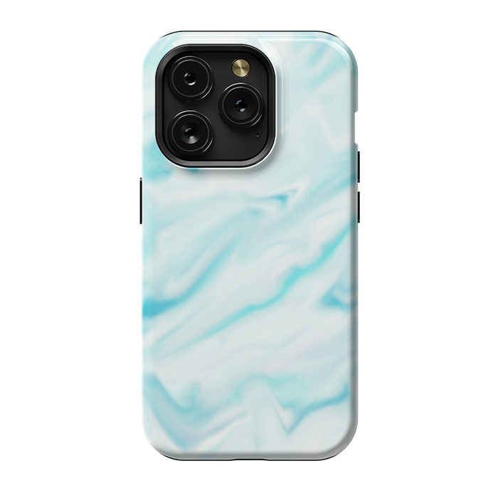 iPhone 15 Pro StrongFit Mint blue abstract paint by Jms