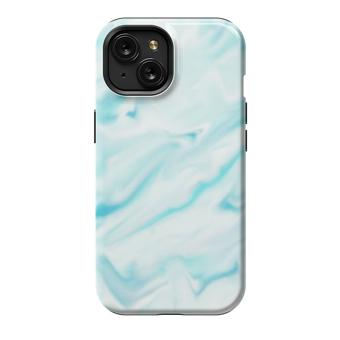 iPhone 15 StrongFit Mint blue abstract paint by Jms