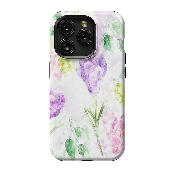 iPhone 15 Pro StrongFit Watercolor Flora by Creativeaxle
