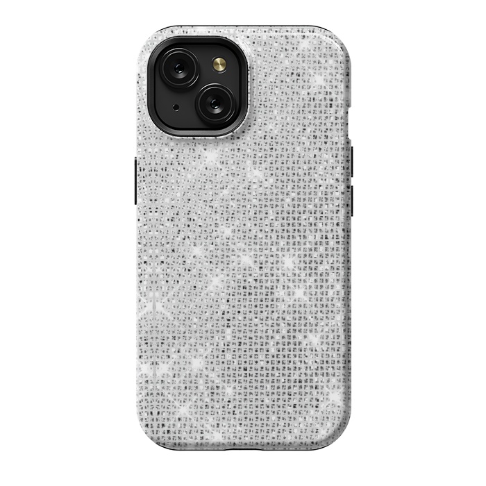iPhone 15 StrongFit Silver Glitter by Alemi