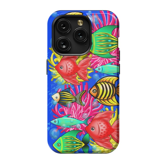 iPhone 15 Pro StrongFit Fish Cute Colorful Doodles  by BluedarkArt