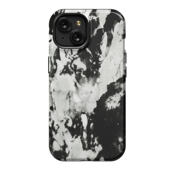 iPhone 15 StrongFit White black marble by Jms