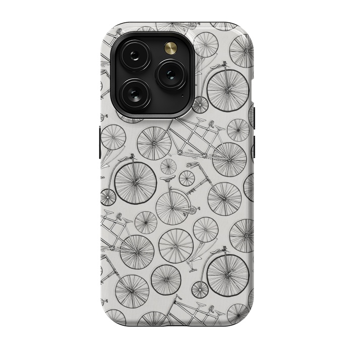 iPhone 15 Pro StrongFit Vintage Bicycles on Grey  by Tigatiga