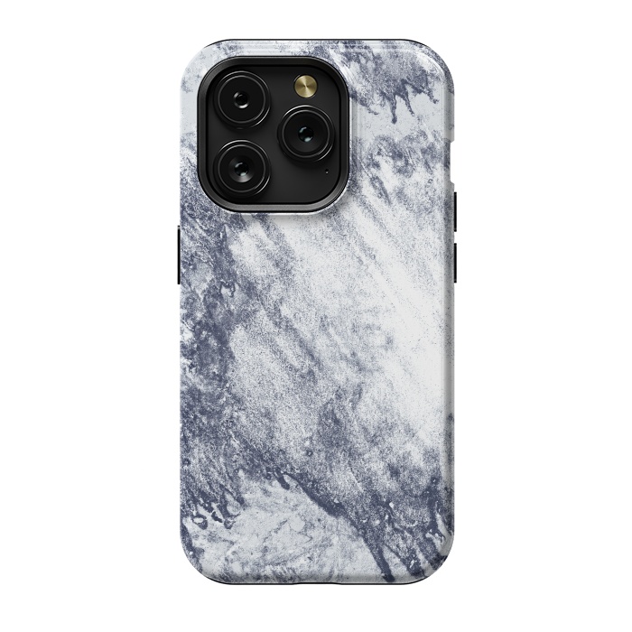 iPhone 15 Pro StrongFit Grey-Blue Marbling Storm  by Tigatiga