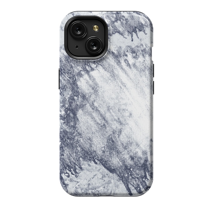 iPhone 15 StrongFit Grey-Blue Marbling Storm  by Tigatiga
