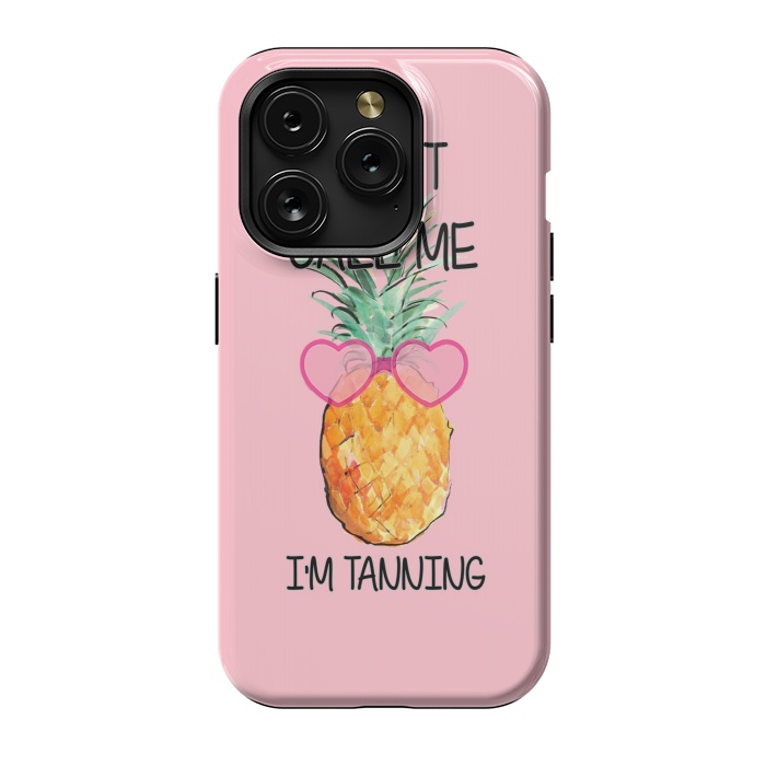 iPhone 15 Pro StrongFit Cool Pinapple with Glasses Text by ''CVogiatzi.