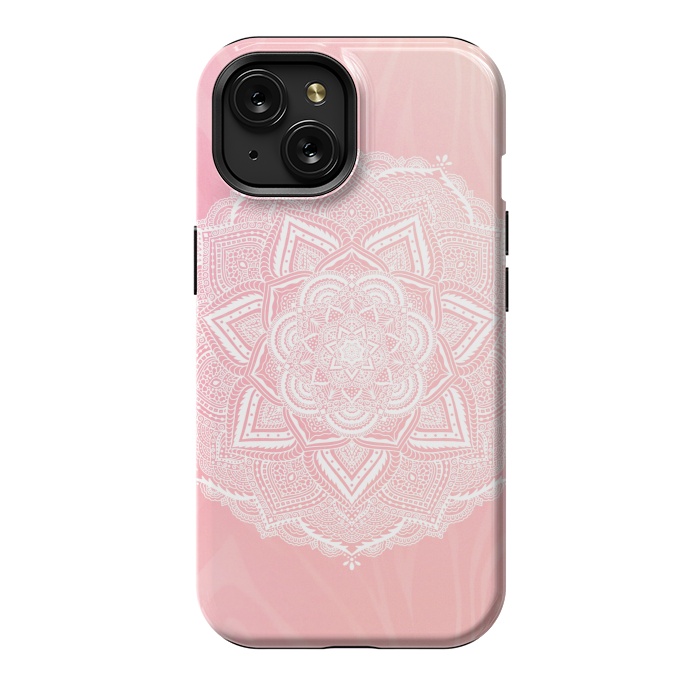 iPhone 15 StrongFit Cute pink mandala by Jms