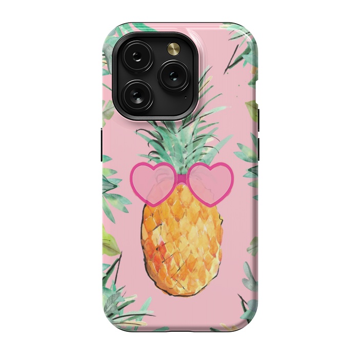 iPhone 15 Pro StrongFit Cool Pinapple with Glasses by ''CVogiatzi.