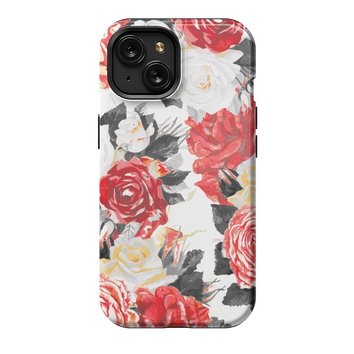 iPhone 15 StrongFit Red and white rose bouquet by Oana 