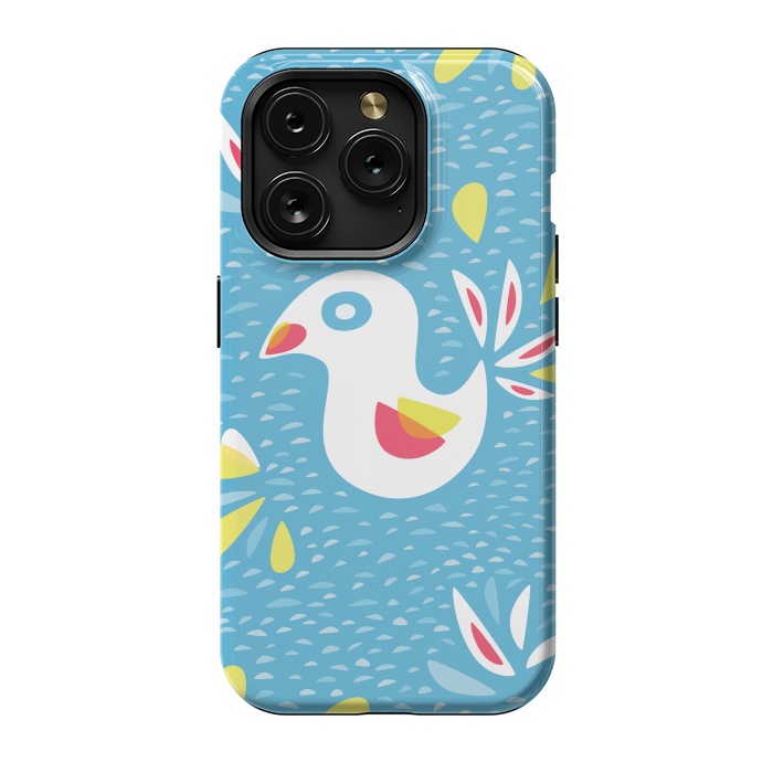 iPhone 15 Pro StrongFit Cute Abstract Bird In Spring by Boriana Giormova