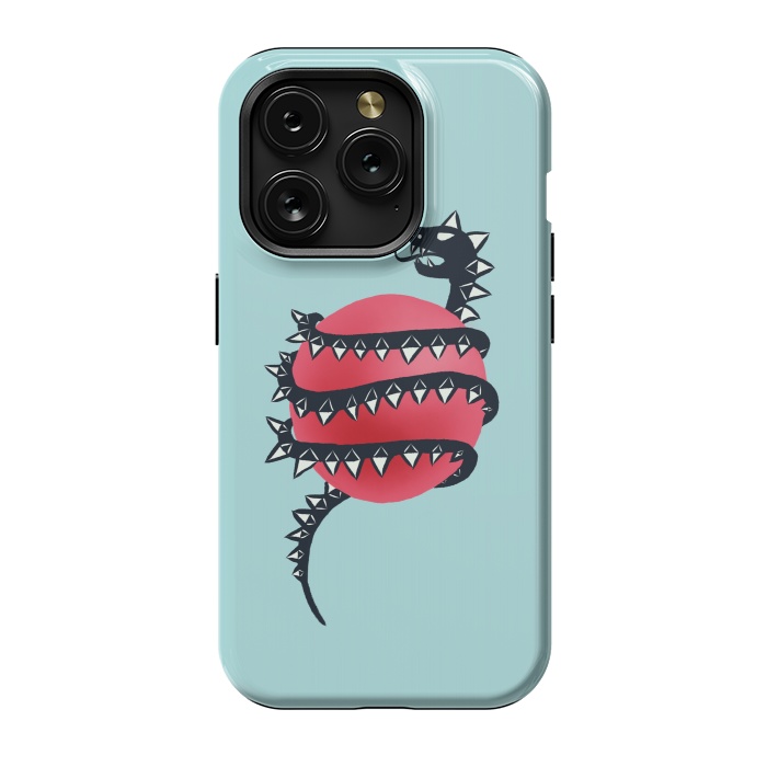 iPhone 15 Pro StrongFit Cool Evil Black Dragon Snake Monster by Boriana Giormova