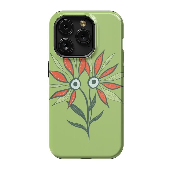 iPhone 15 Pro StrongFit Cute Eyes Character Flower Monster by Boriana Giormova
