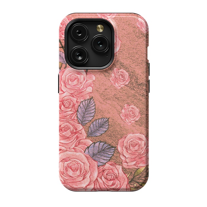 iPhone 15 Pro StrongFit Vintage Peonies  by Rossy Villarreal