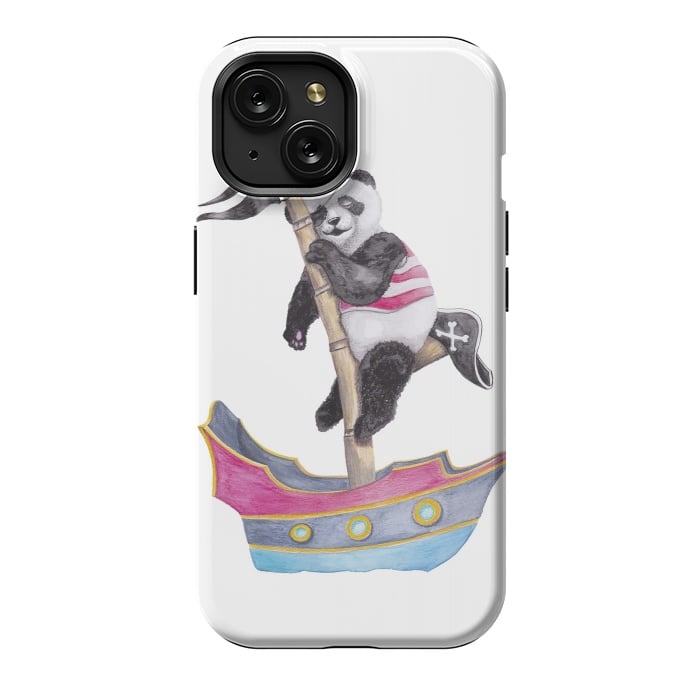 iPhone 15 StrongFit Panda Pirate by gingerlique