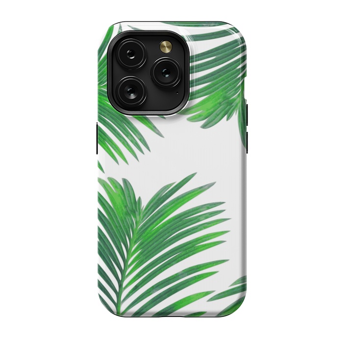 iPhone 15 Pro StrongFit Green Palm Leaves by Zala Farah