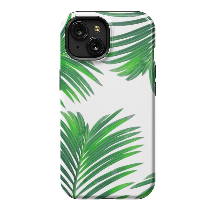 iPhone 15 StrongFit Green Palm Leaves by Zala Farah