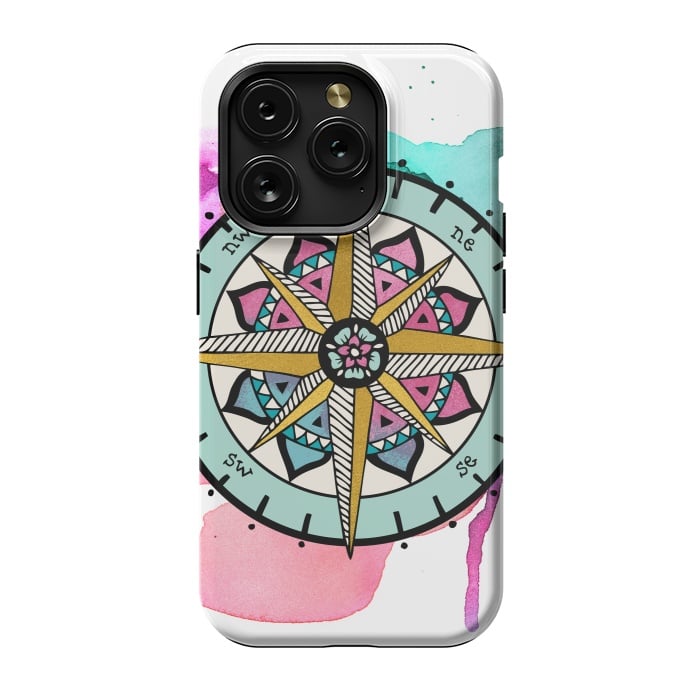 iPhone 15 Pro StrongFit compass by Pom Graphic Design