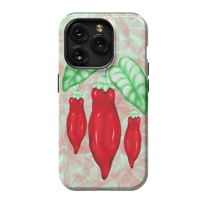 iPhone 15 Pro StrongFit Red Hot Chilli Pepper Decorative Food Art by BluedarkArt