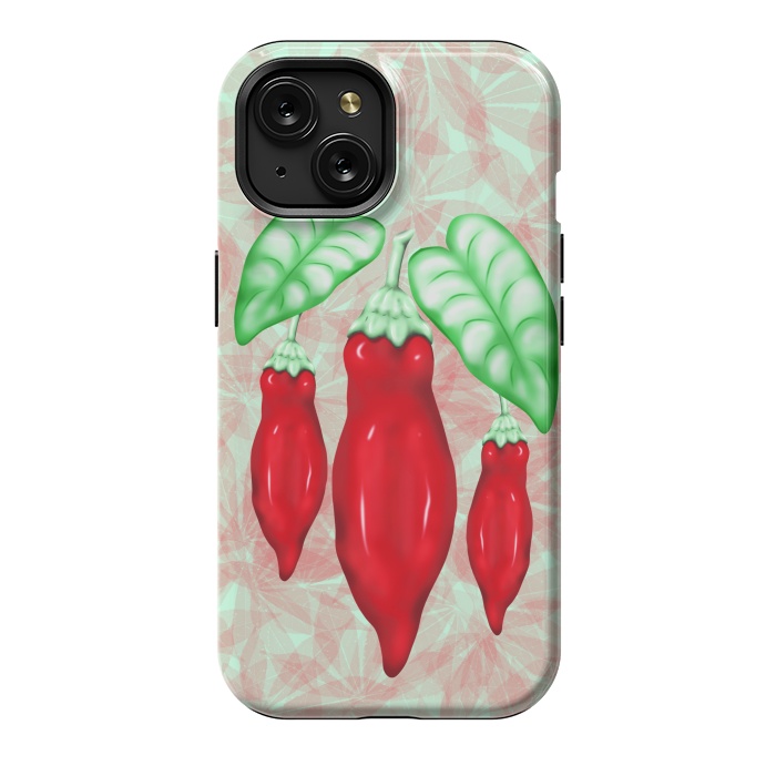 iPhone 15 StrongFit Red Hot Chilli Pepper Decorative Food Art by BluedarkArt