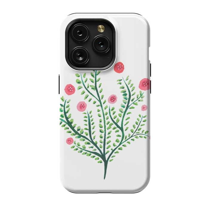 iPhone 15 Pro StrongFit Spring Plant In Pink And Green by Boriana Giormova