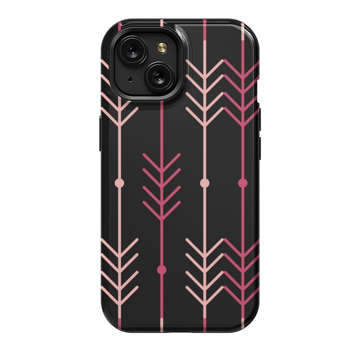 iPhone 15 StrongFit pink arrow pattern by MALLIKA